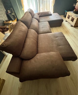 Sofá chaise longue marrón chocolate