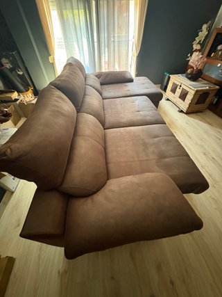 Sofá chaise longue marrón chocolate