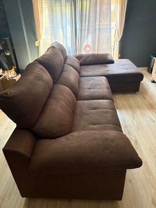 Sofá chaise longue marrón chocolate