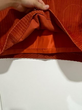 Falda de pana naranja mujer