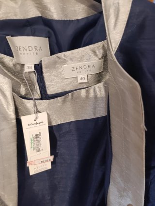 Vestido fiesta azul y plata
