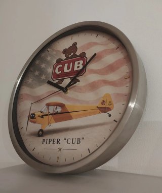 Relógio de Parede Piper Cub, retrô vintage