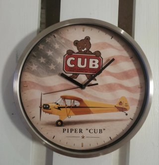 Relógio de Parede Piper Cub, retrô vintage