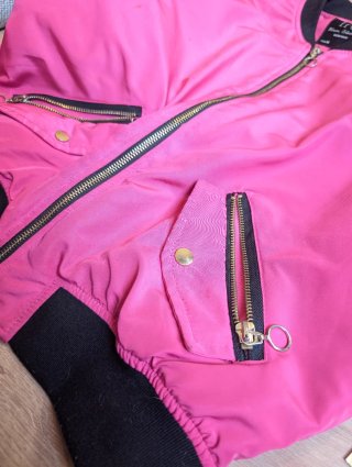 Chaqueta bomber LFT rosa y negra Talla M
