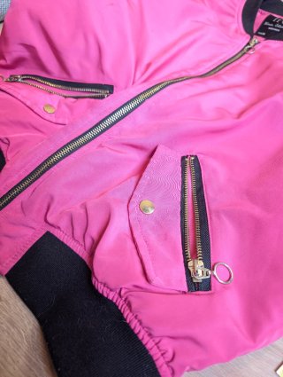 Chaqueta bomber LFT rosa y negra Talla M
