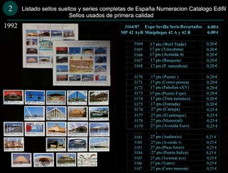 Sellos Año 1992 completo y sueltos Usados España