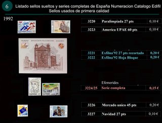 Sellos Año 1992 completo y sueltos Usados España