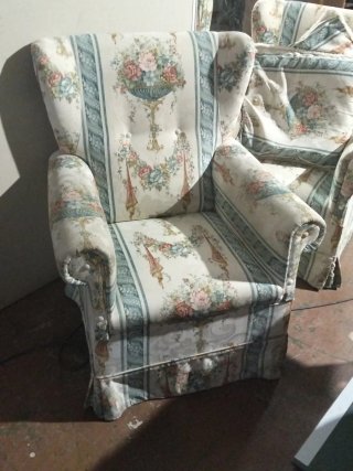 Conjunto 2 sillones individuales tela floral