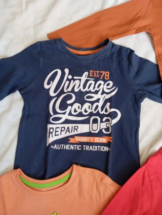 Lote 4 Camisetas Manga Larga 3/4 Anos