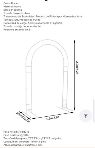 Arco Decorativo Blanco Moderno Nuevo