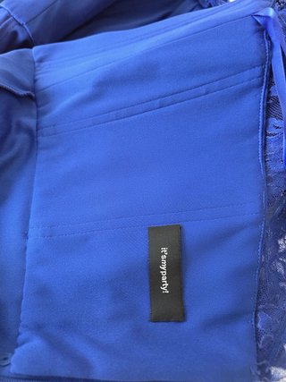 Vestido largo de Pronovias encaje azul