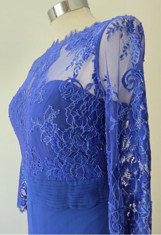Vestido largo de Pronovias encaje azul