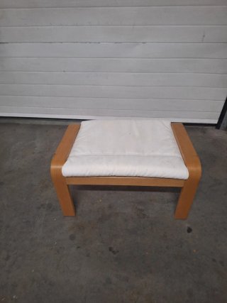 Sillón relax madera y tela blanco