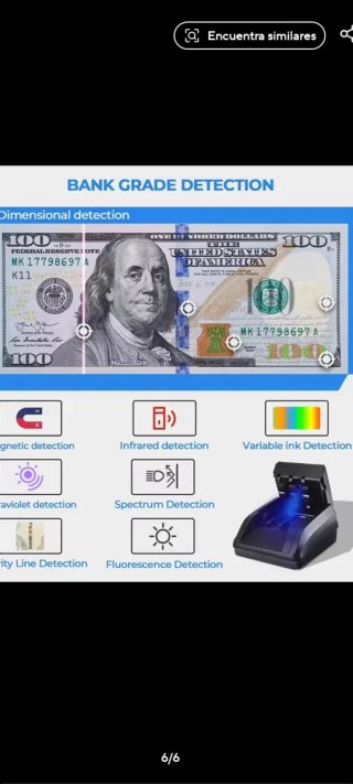Máquina Contadora y Detector Billetes euros dolar