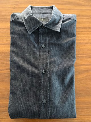 Camisa Massimo Dutti rayas gris/azul