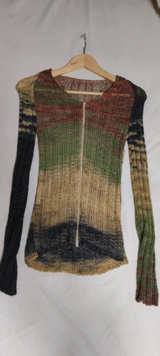 Chaqueta de punto multicolor con cremallera
