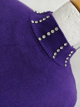 Conjunto vestido y jersey morado. S-M