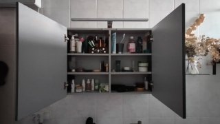 Mueble bajo lavabo, mueble espejo con foco