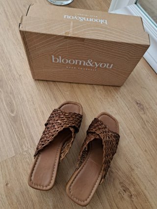 Sandalias trenzadas cobre y oro