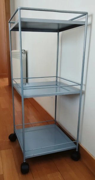 Estantería Metálica Gris con Ruedas