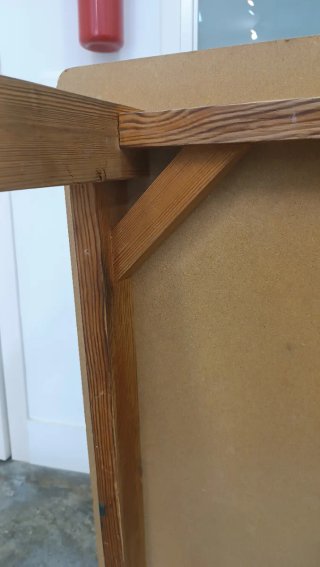 Mesa madera cruda tapa cristal