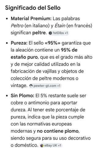 Azucarero Francés Peltre 95%