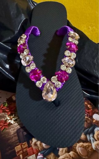 Sandalias de Mujer con Pedrería Rosa y Blanca