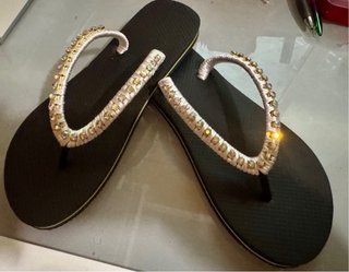 Sandalias de Mujer con Pedrería Rosa y Blanca