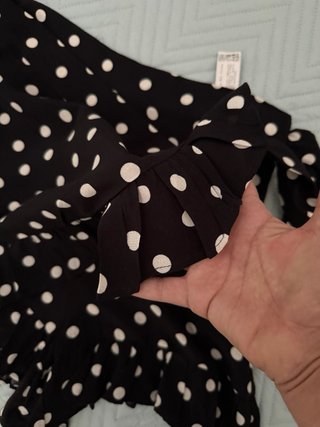 Falda pantalón Zara lunares volantes