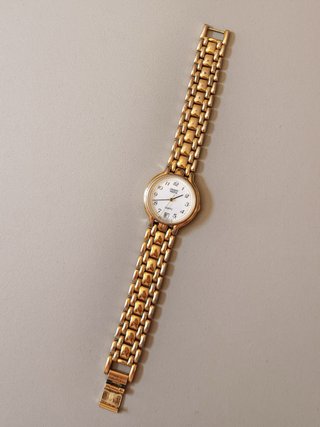 Reloj Orient Cuarzo Chapado Oro Vintage