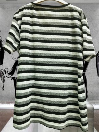 Top donna manica corta a righe XL