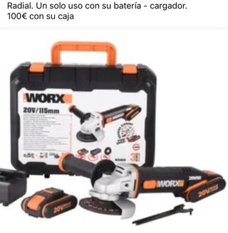 Radial Worx 20V con maleta y cargador