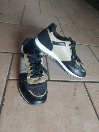 Sneakers Donna Nero e Oro