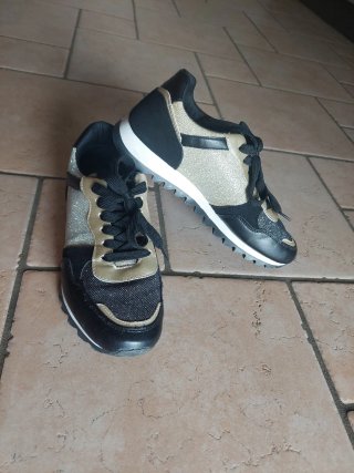 Sneakers Donna Nero e Oro