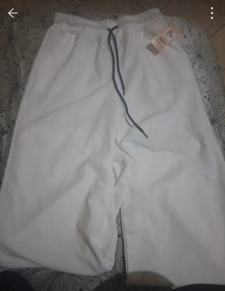 Pantaloni lunghi gamba ampia bianchi