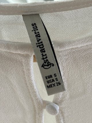 Blusa Stradivarius Blanca Manga Larga Talla S