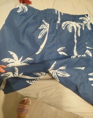 Bañador azul palmeras