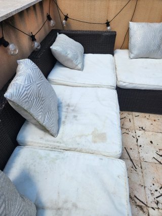 Set di divani da esterno in rattan e vetro