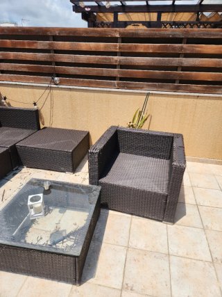 Set di divani da esterno in rattan e vetro
