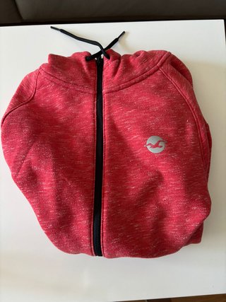 Sudadera Hollister Roja Jaspeada Cremallera