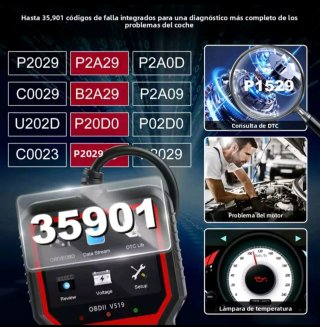Máquina Diagnosis Coche OBD2 V519 Rojo