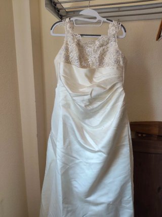 Vestido de Novia Blanco Encaje y Satén