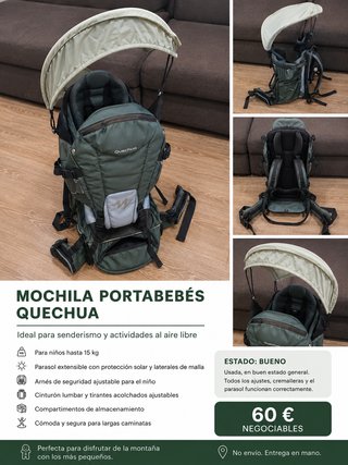 Mochila Portabebés Quechua Senderismo