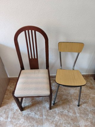 Mesa de madera maciza y 6 sillas