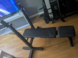Banco musculación rack plegable Corength. Domyos.