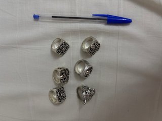 Lote de 6 anillos plateados