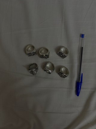 Lote de 6 anillos plateados