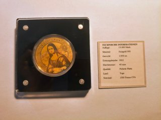 Moneta oro 999 La Gioconda