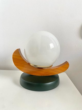 Lámparas de mesa madera y cristal