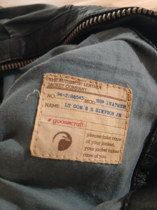 Chaqueta Bomber de piel negra